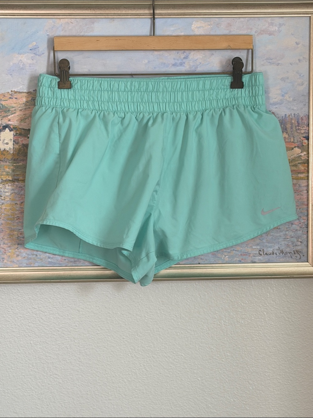 Nike Mint Green Athletic Running Shorts size large (bin13)